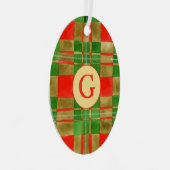 MAC GREGOR TARTAN Metal Oval Ornament + Initial (Vorderseite Rechts)