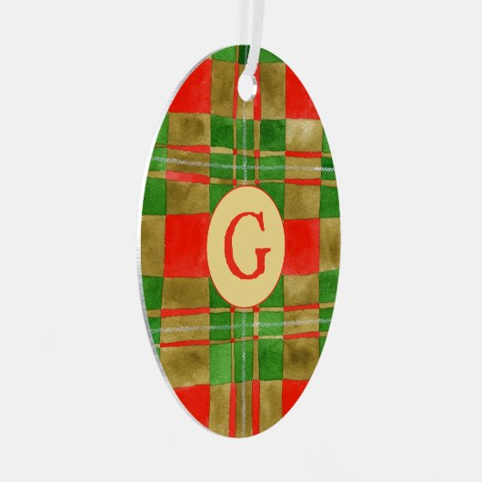 MAC GREGOR TARTAN Metal Oval Ornament + Initial (Vorderseite Rechts)