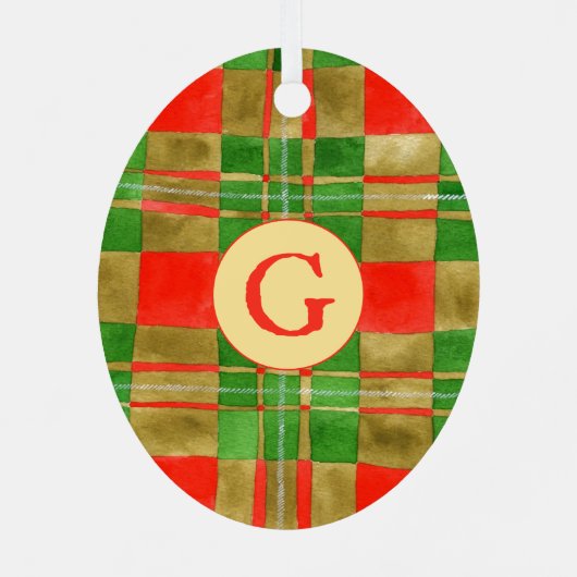 MAC GREGOR TARTAN Metal Oval Ornament + Initial (Rückseite)