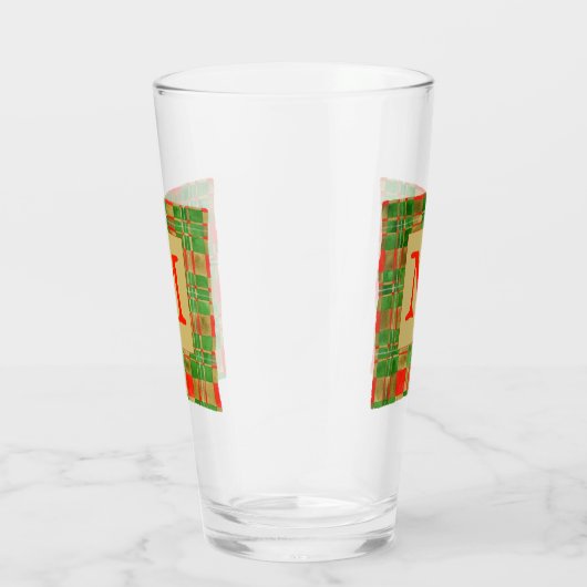 MAC GREGOR TARTAN Pint Glass + Initial Glas (Rechts)