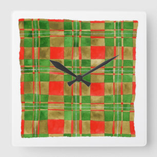 MAC GREGOR TARTAN Quadratische Wanduhr