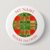 MAC GREGOR TARTAN Round Name Tag Button Button (Vorderseite)