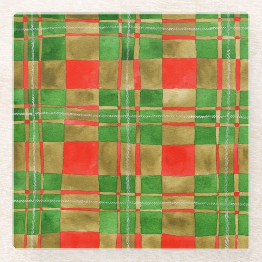 MAC GREGOR TARTAN Square Glass Untersetzer (Vorderseite)