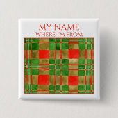 MAC GREGOR TARTAN Square Name Tag Button Button (Vorderseite)