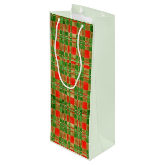 MAC GREGOR TARTAN Weinbeutel Geschenktüte Für Weinflaschen (Rückseite Schrägansicht)