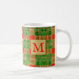 MAC GREGOR TARTAN Weiße Tasse + Initiale
