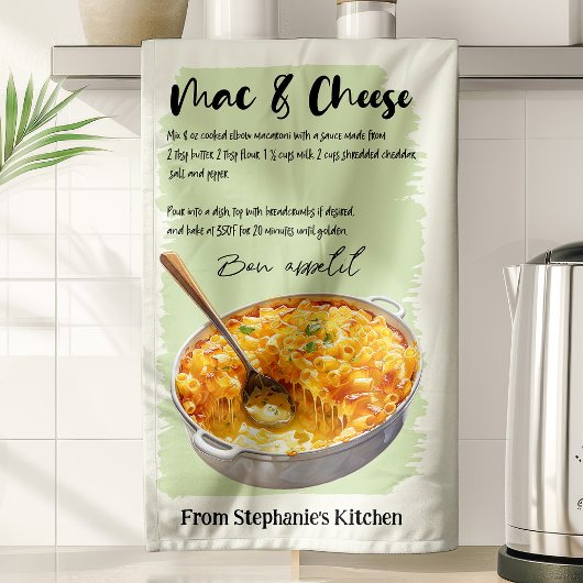 Mac & Käse Rezept Personalisiert Geschirrtuch