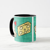 Mac-Liebe-Käse, lustiges niedliches Makkaroni + Tasse (Vorderseite Links)