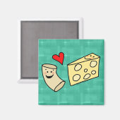 Mac-Lieben Käse, Niedliche Funny Macaroni + Käse Magnet (Vorderseite/Rückseite)