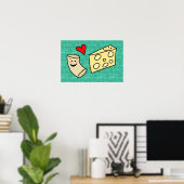 Mac-Lieben Käse, Niedliche Funny Macaroni + Käse Poster (Heimbüro)