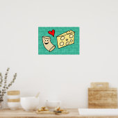 Mac-Lieben Käse, Niedliche Funny Macaroni + Käse Poster (Küche)