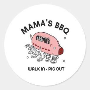 Mac Mamas Grillen geht in sonniges Sommergeschenk Runder Aufkleber
