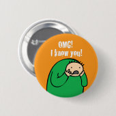 Mac OMG! Knopf (orange) Button (Vorne & Hinten)