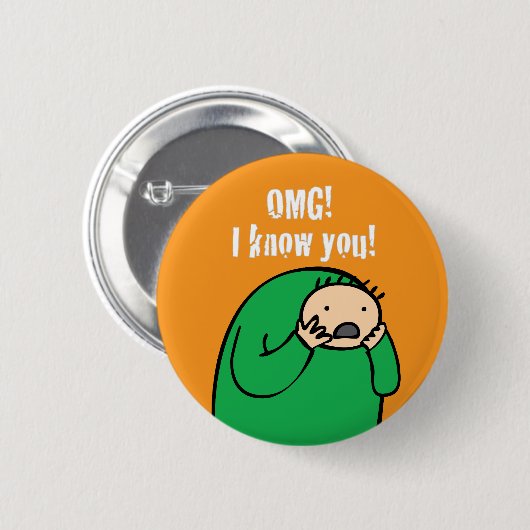 Mac OMG! Knopf (orange) Button (Vorne & Hinten)