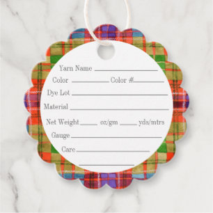 MAC RAE TARTAN 2" gerundete gesäumte Garnanhänger Geschenkanhänger