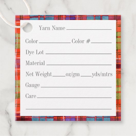 MAC RAE TARTAN 2" Quadratgarnmarken Geschenkanhänger (Vorderseite)