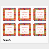 MAC RAE TARTAN 3" Quadrat Aufkleber "Hand gemacht" (Blatt)