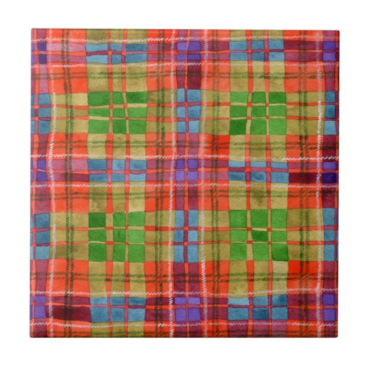 MAC RAE TARTAN 4,25" Square Keramik Tile Fliese (Vorderseite)