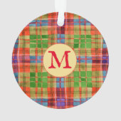 MAC RAE TARTAN AkrylCircle Ornament + Initial (Rückseite)