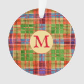 MAC RAE TARTAN AkrylCircle Ornament + Initial (Vorderseite)