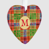 MAC RAE TARTAN Akryllische Herzverzierung + Initia Ornament (Vorderseite)