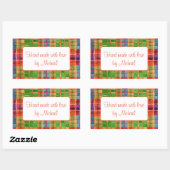 MAC RAE TARTAN-Aufkleber "Hand Made" Rechteckiger Aufkleber (Blatt)