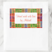 MAC RAE TARTAN-Aufkleber "Hand Made" Rechteckiger Aufkleber (Tasche)