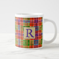 MAC RAE TARTAN Big Tasse + Initial