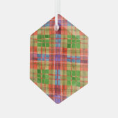 MAC RAE TARTAN Glas Hexagon Ornament (Vorderseite Links)