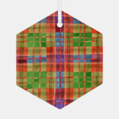 MAC RAE TARTAN Glas Hexagon Ornament (Rückseite)