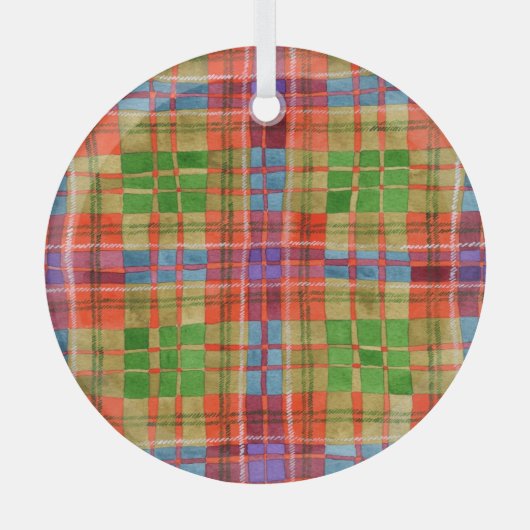 MAC RAE TARTAN Glaszirkel Ornament Aus Glas (Vorderseite)
