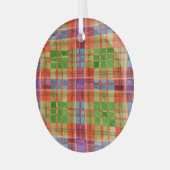 MAC RAE TARTAN Glaszirkel Ornament Aus Glas (Vorderseite links)