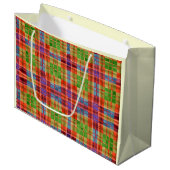 MAC RAE TARTAN Große Geschenktasche Geschenktüte (Vorderseite Schrägansicht)
