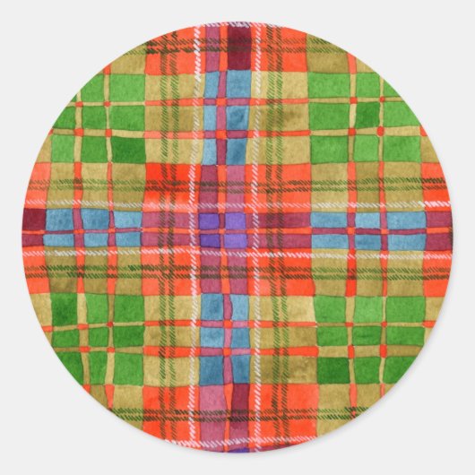 MAC RAE TARTAN Große Round Stickers (Vorderseite)