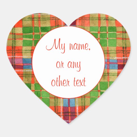 MAC RAE TARTAN Heart Matte Stickers (Vorderseite)