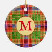MAC RAE TARTAN Keramik Circle Ornament + Initial (Hinten)