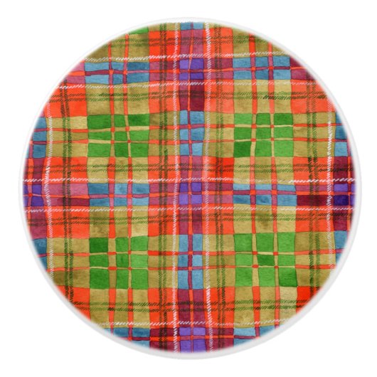 MAC RAE TARTAN Keramik Knob Keramikknauf (Vorderseite)