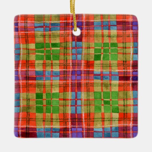 MAC RAE TARTAN Keramik Square Keramikornament (Vorderseite)