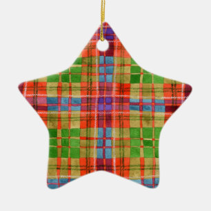 MAC RAE TARTAN Keramik Star Ornament