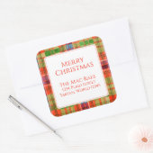 MAC RAE TARTAN Large Square Address Siegel Quadratischer Aufkleber (Umschlag)