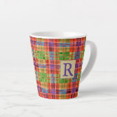 MAC RAE TARTAN Latte Tasse + Text (Rechte Ecke)