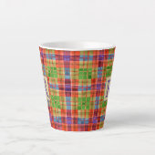 MAC RAE TARTAN Latte Tasse + Text (Vorderseite)