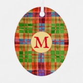 MAC RAE TARTAN Metal Oval Ornament + Initial (Vorderseite)