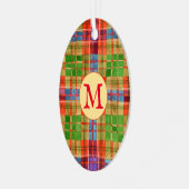 MAC RAE TARTAN Metal Oval Ornament + Initial Aus Metall (Vorderseite links)