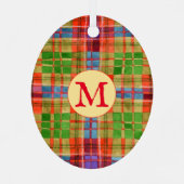 MAC RAE TARTAN Metal Oval Ornament + Initial Aus Metall (Rückseite)