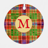 MAC RAE TARTAN Metallzirkular Ornament + Initial (Vorderseite)