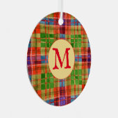 MAC RAE TARTAN Metallzirkular Ornament + Initial Aus Metall (Vorderseite Rechts)