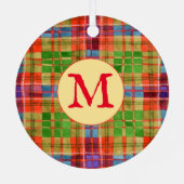 MAC RAE TARTAN Metallzirkular Ornament + Initial Aus Metall (Rückseite)