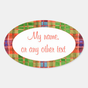 MAC RAE TARTAN Oval Matt Aufkleber