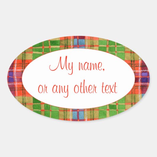 MAC RAE TARTAN Oval Matte Stickers (Vorderseite)